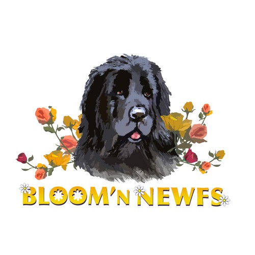 Newfoundland dog character logo design