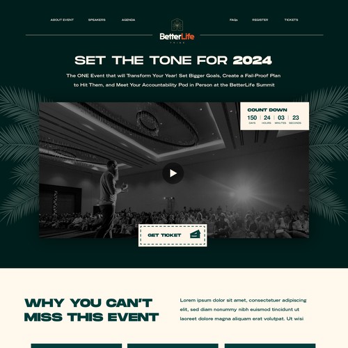 Website Design for an annual goal setting conference event