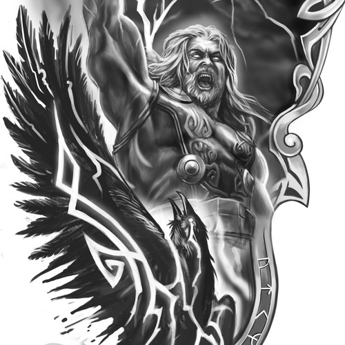 Thor norse myth tattoo