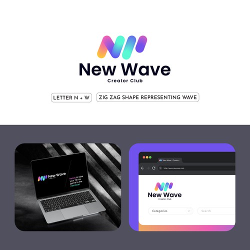 Bold Modern Logo Design for New Wave Creator Club