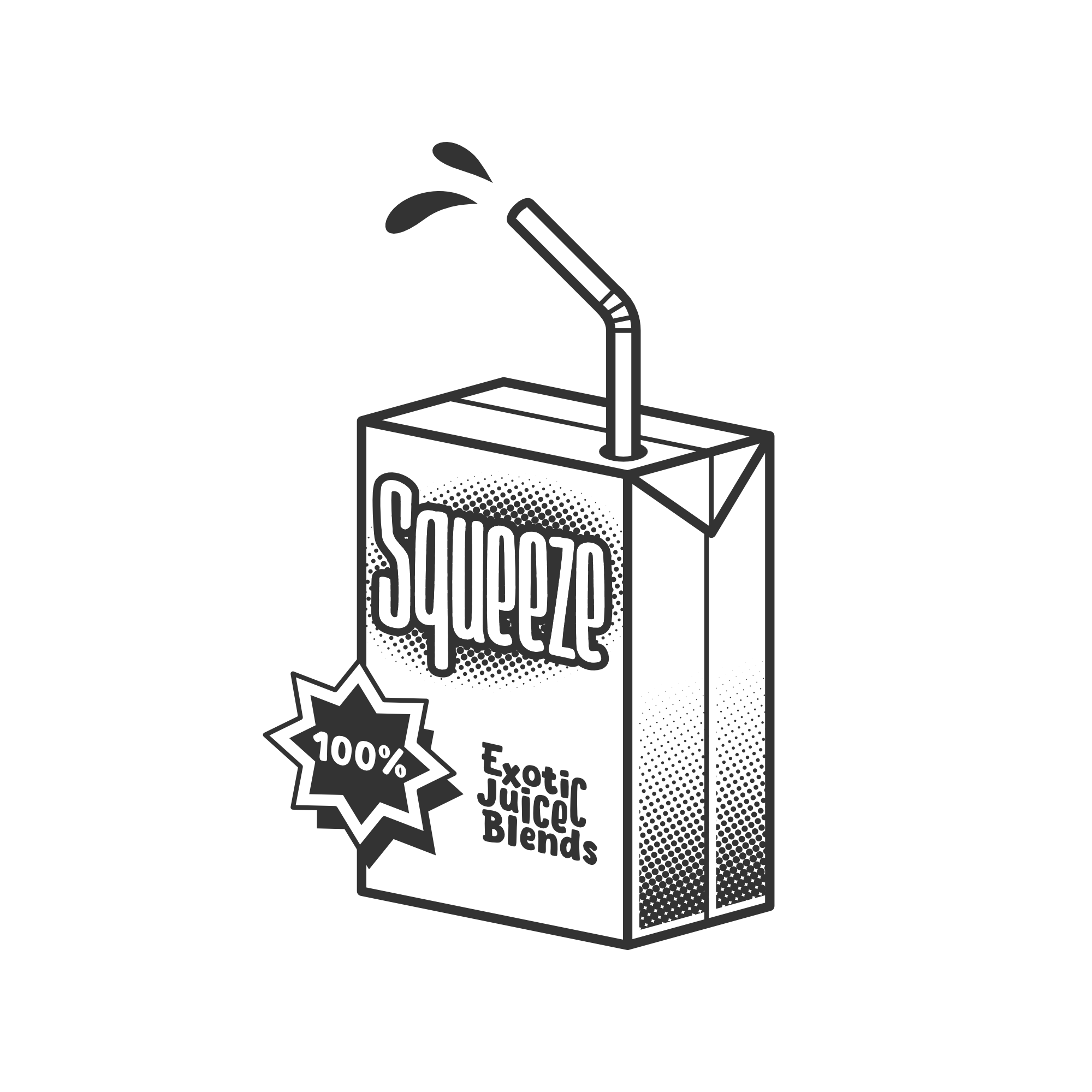 Juice Box logo for Juice Bar called Squeeze
