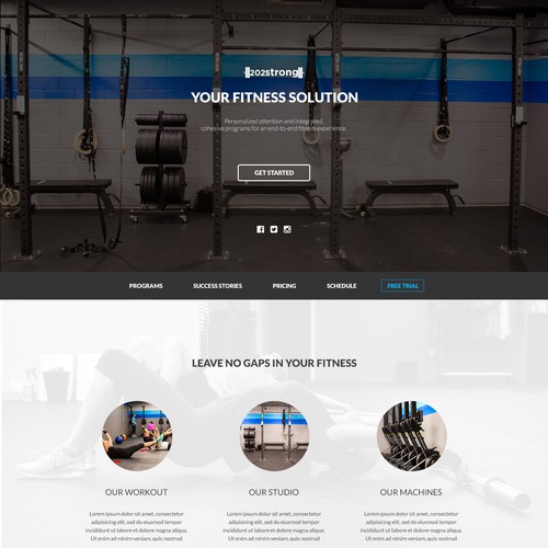 One page website for Gym