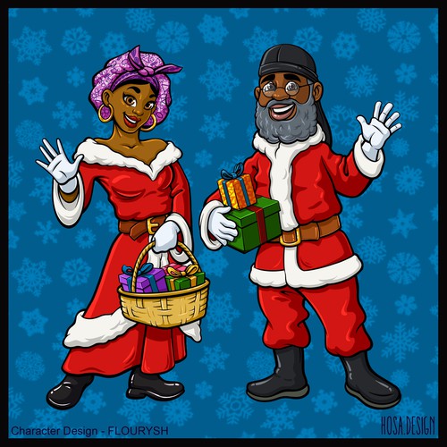 Mr. and Mrs. Santa Character design
