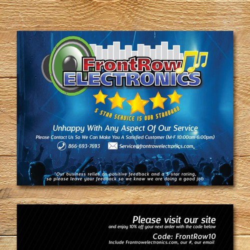 Design for Frontrow electornic cupon