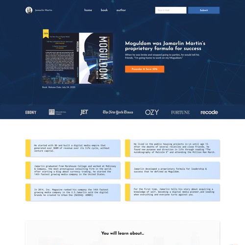 Landing page for book Moguldom by Jamarlin Martin