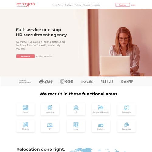 Recruitment agency home page
