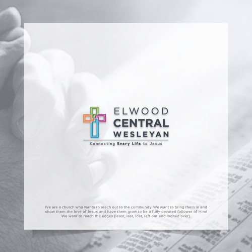 Simple and modern logo for Elwood Central Wesleyan