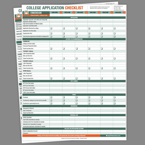 College Application Checklist