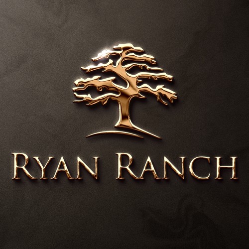 Handcrafted golden Tree logo