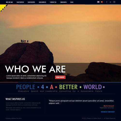 Help "People 4 A Better World" design its website homepage!