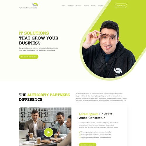 Website design for authority partners