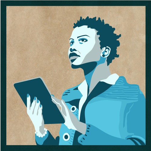 Propaganda-ish style vector illustration for Kontist