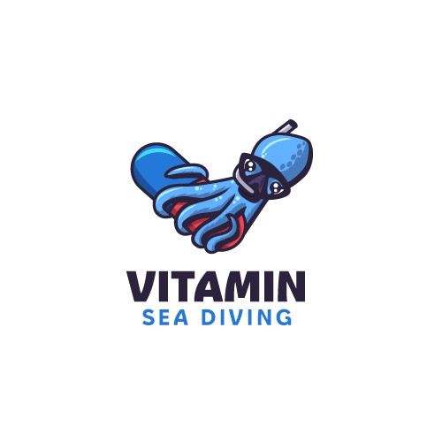 An octopus in a scuba mask and snorkel wraps around a vitamin, symbolizing the health and active lifestyle that divers prefer.