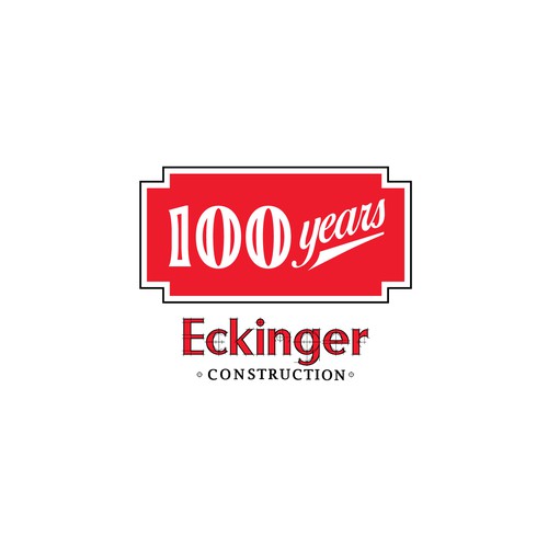 classic logo for a construction company celebrating their 100 years anniversary