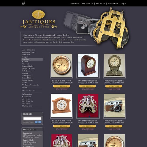 Jantiques.com - An exclusive antique collection & shop. Looking for designers with great detail.