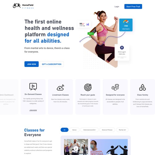 Accessible Fitness Platform Landing Page Design