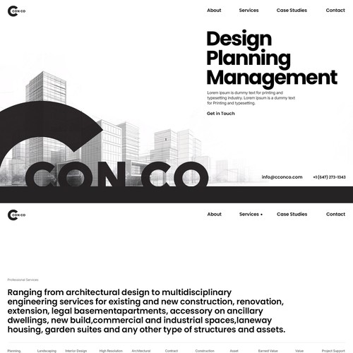 Boutique elegant and bold design for an architectural and engineering company