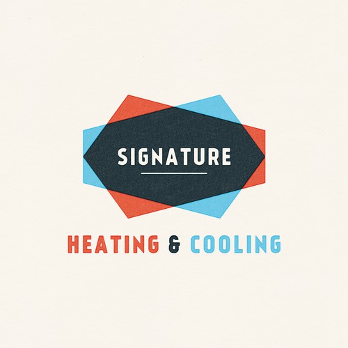 Clean, modern, bold logo for heating and cooling company