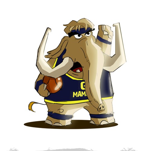  Mammoth Mascot (2D Illustrator with Depth to Pop)