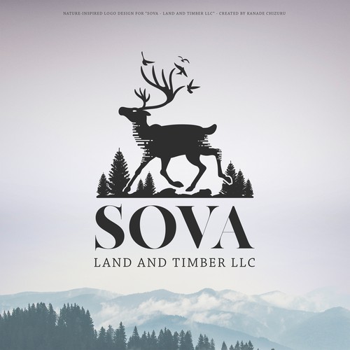 Nature-inspired Logo for SOVA Land & Timber