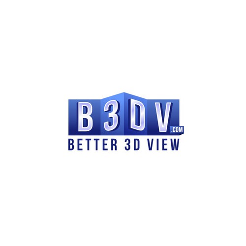 Bold and Blue 3d logo for B3DV.com