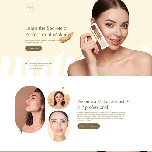 Make-Up Artist Course Custom Landing Page