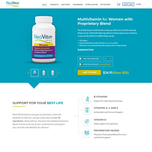 Landing Page for NeoVitin