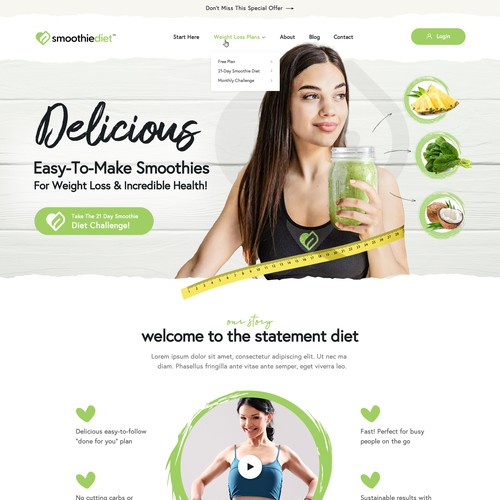 Web Design For Health and Nutrition Brand 