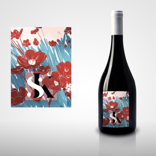 Classic wine label with a modern twist for our family winery