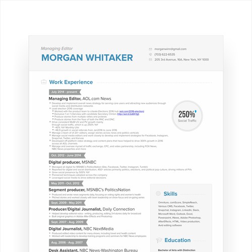 CV Resume for News Manager