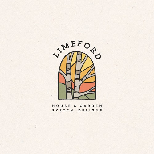 Stained glass window concept for Limeford House & Garden Sketch Designs