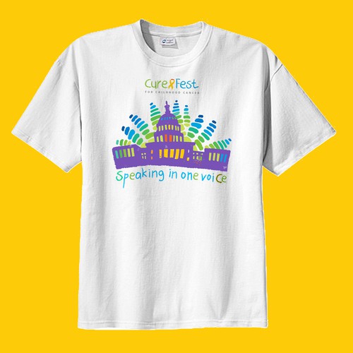 Compelling t-shirt design to promote CureFest in Washington DC