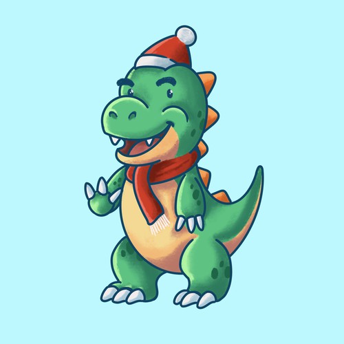 dino cute mascot character