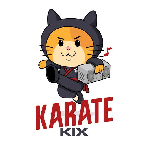 Karate Kix Logo Character Design