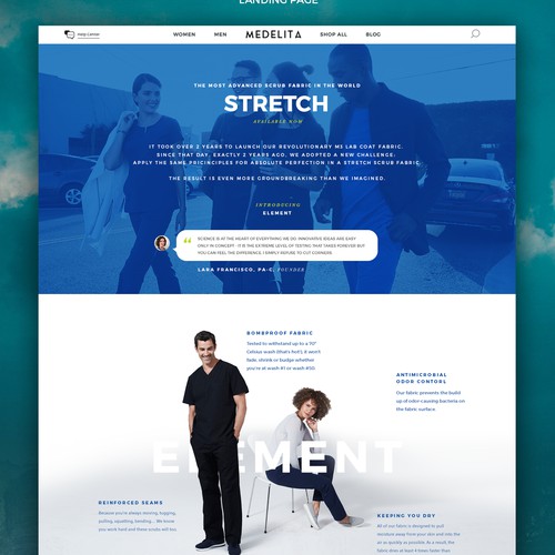 Medelita landing page