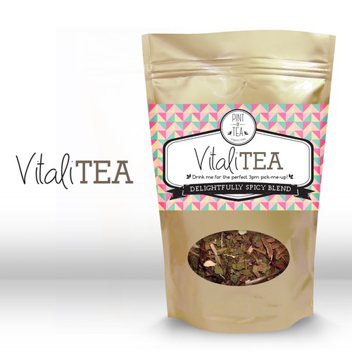 label package for organic herbal blend - vitaliTEA