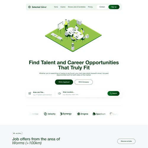 Selected Talent Website UI UX