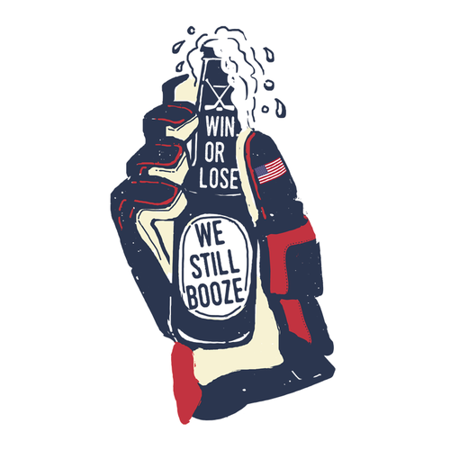 USA & Canada booze shirt illustration