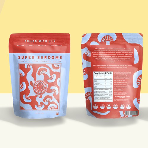 Concept for Joygood's new organic product "SUPERSHROOMS" 