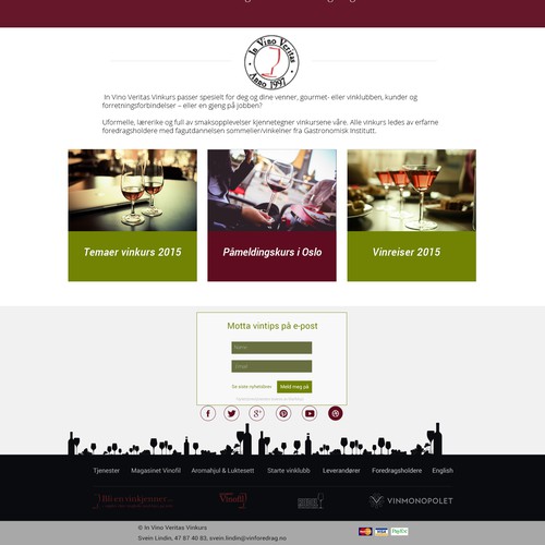 Leading wine critic in Norway needs new, modern web design