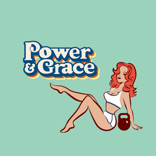 70's Style Pin Up Logo