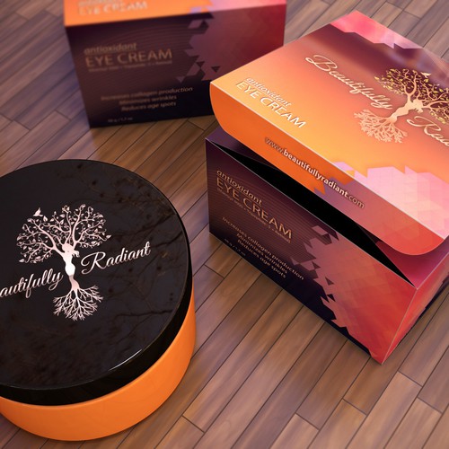 Create an amazing high quality eye cream box for Radiantly Beautiful!