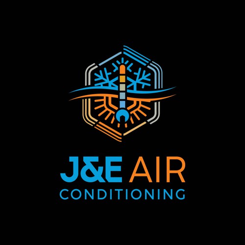 Modern Logo for a Rising Heating and Cooling Air Conditioning Company