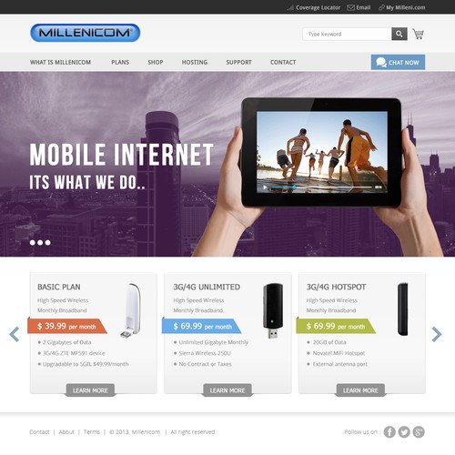 ★ Design Millenicom's new mobile broadband website ★ GUARANTEED ★