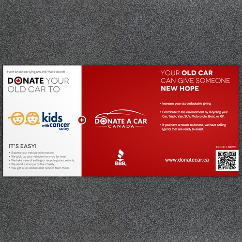 New postcard or flyer wanted for Donate a Car Canada