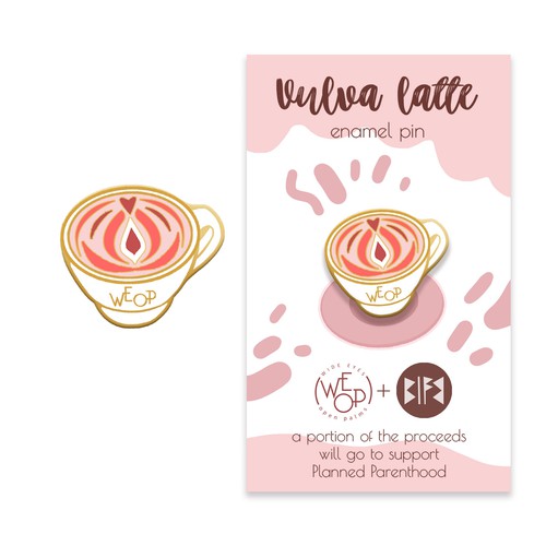 Enamel pin Vulva latte