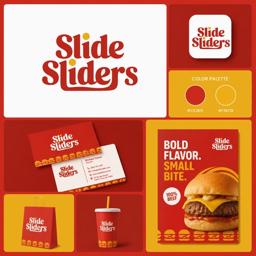 Logo Design for "Slide Sliders" Burger Joint