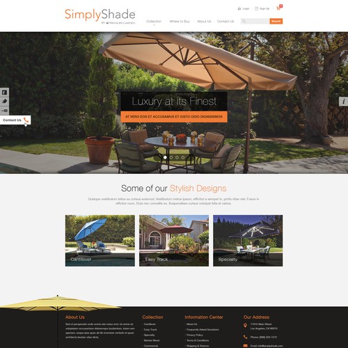 Unique, High-End HOMEPAGE Design for Outdoor Furniture Brand