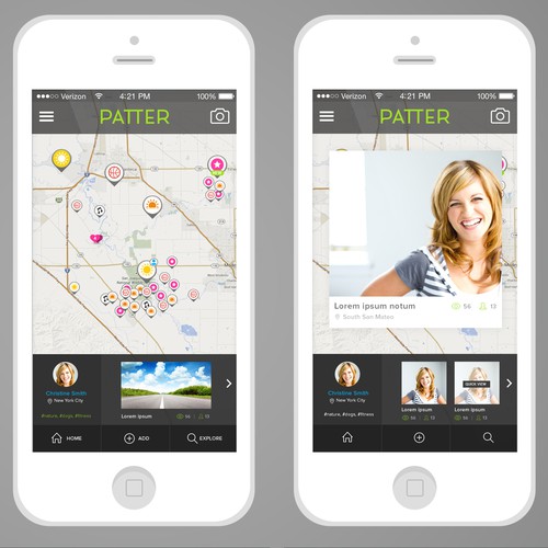 Interactive map for photo sharing iPhone app