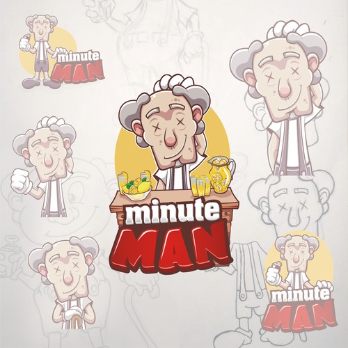 MinutesMan Mascot Logo